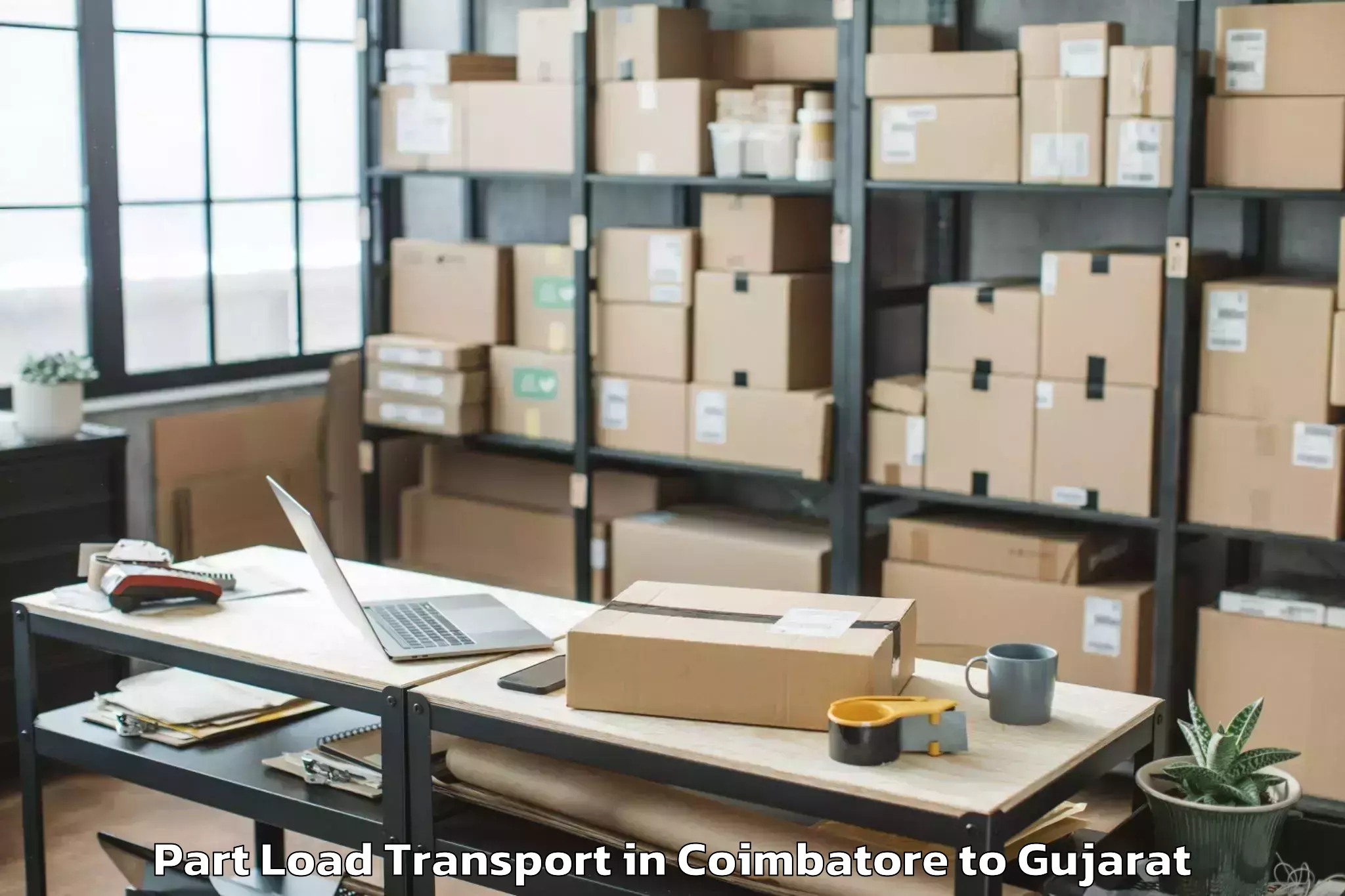 Get Coimbatore to Karjan Part Load Transport